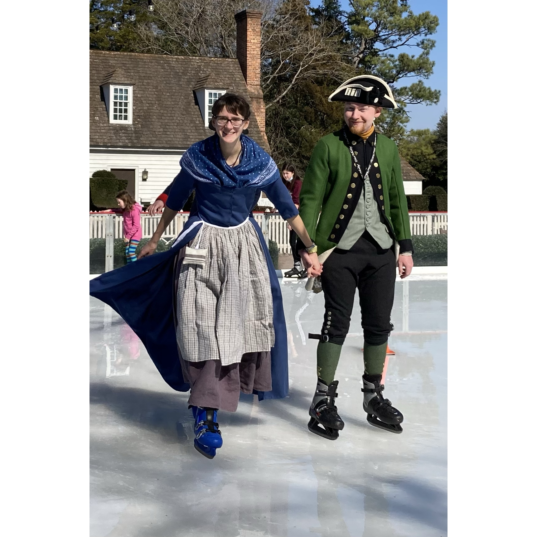 Williamsburg offered a plethora of interesting date options, including ice-skating in eighteenth-century clothing!