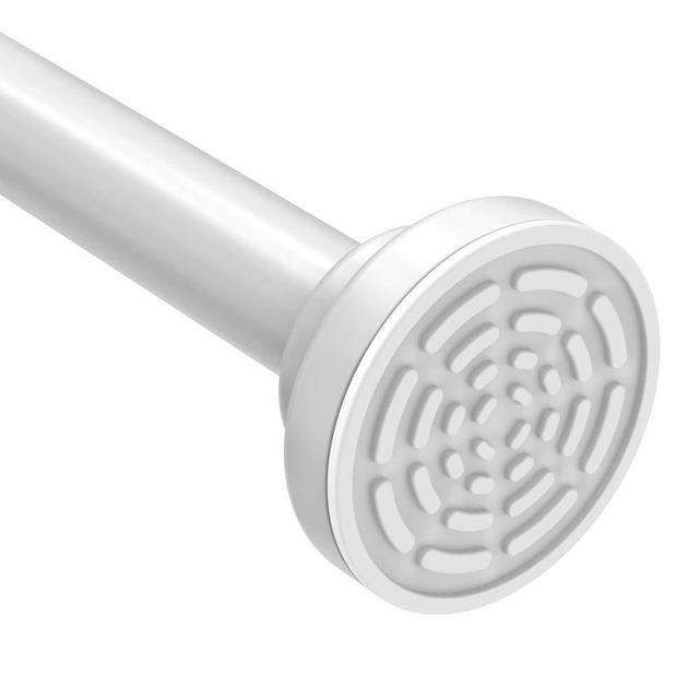 Ausemku Shower Curtain Rod Tension - 40-72 Inch Never Rust Non-Slip Spring Tension Curtain Rod No Drilling Stainless Steel Curtain Rod Use Bathroom Kitchen（White）