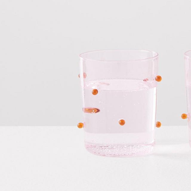 2 POMPONETTE GOBELETS | PINK & AMBER
