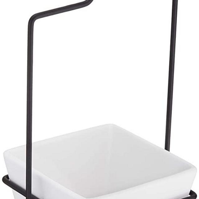 AmazonBasics Hanging Planter, Square - White/Black