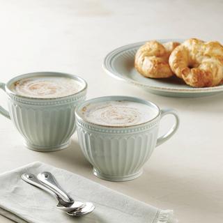 French Perle Groove Latte Mug, Set of 2