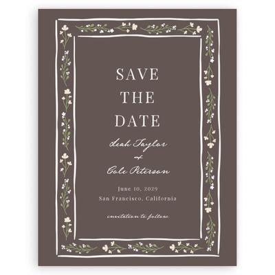 Dark Taupe, Brown Wedding Digital Save the Date - Maeva Portrait
