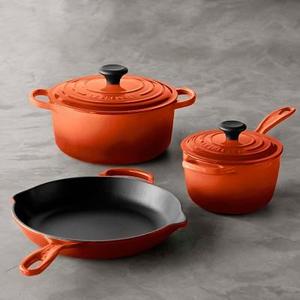 Le Creuset Signature Cast-Iron 5-Piece Cookware Set, Flame