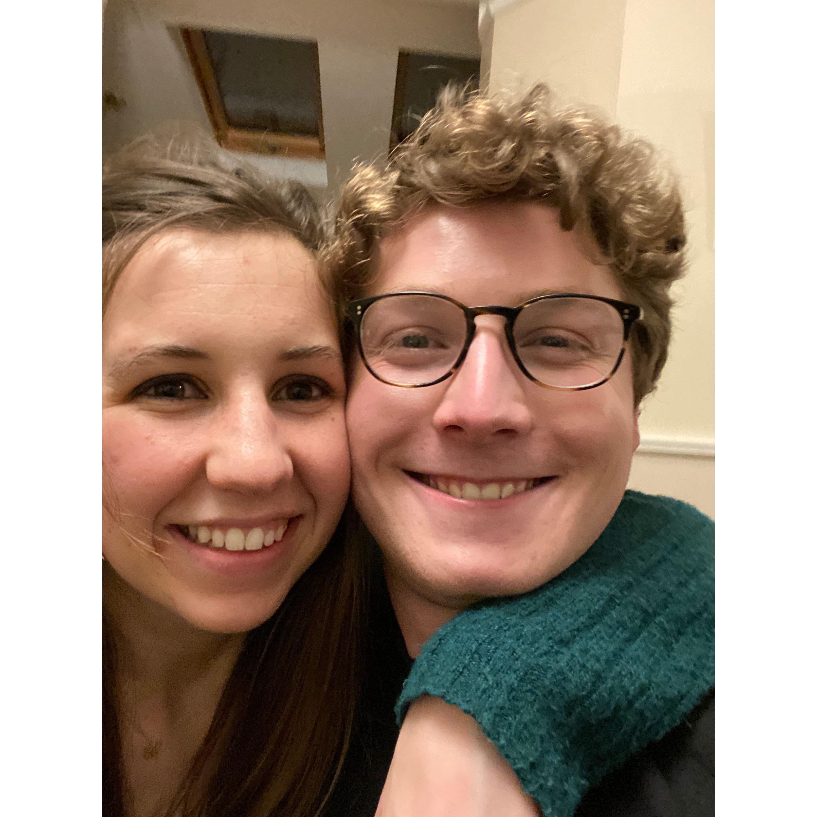 Our very first photo together in early 2021, a rather drunken selfie