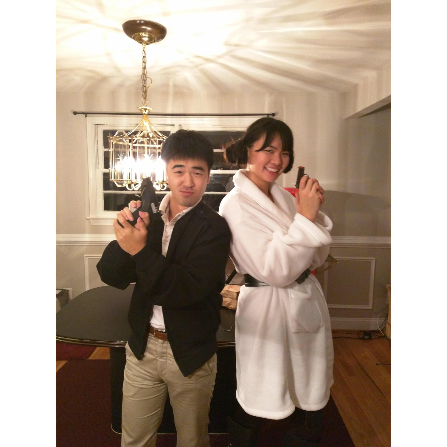Halloween 2015, in DC. Right around the time Star Wars: The Force Awakens was coming out, we decided it would be fitting to dress up as Han Solo and Princess Leia.