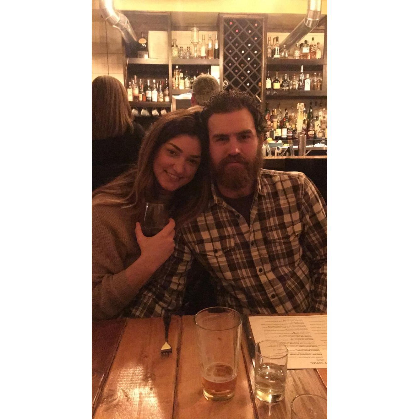 Out to dinner in Michigan.
