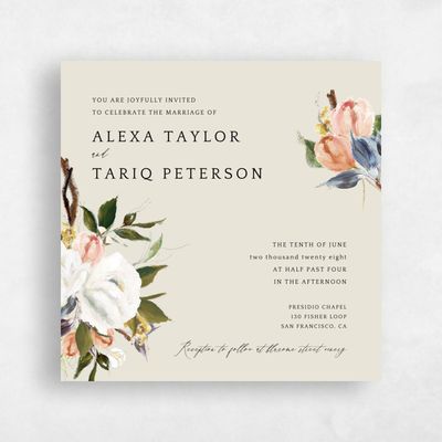 Beige Wedding Invitation - Octavia Square