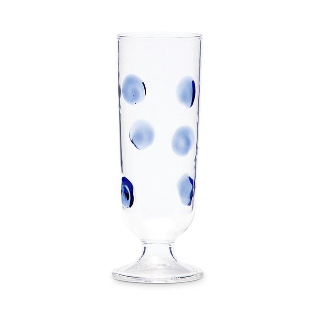 VIETRI Drop Blue Champagne Glass