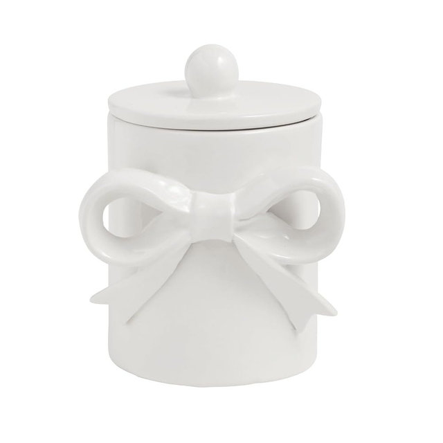 Mud Pie Ceramic Small Bow Canister
