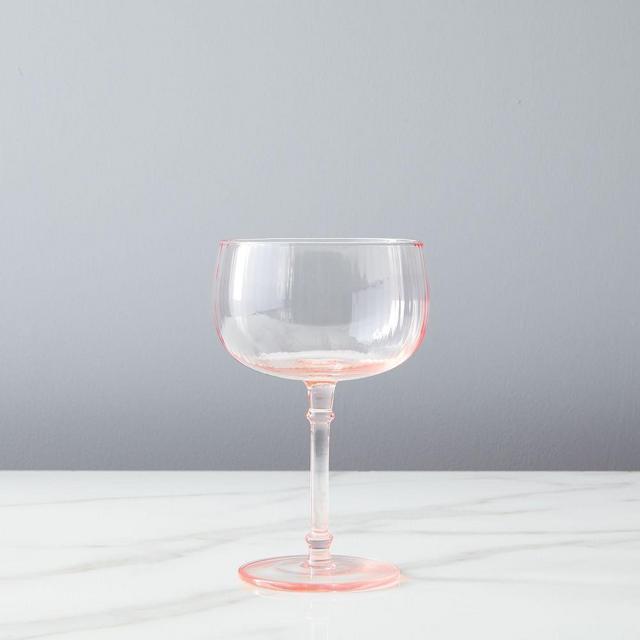 Esme Glassware, Coupe Champagne, Rose, Set of 4