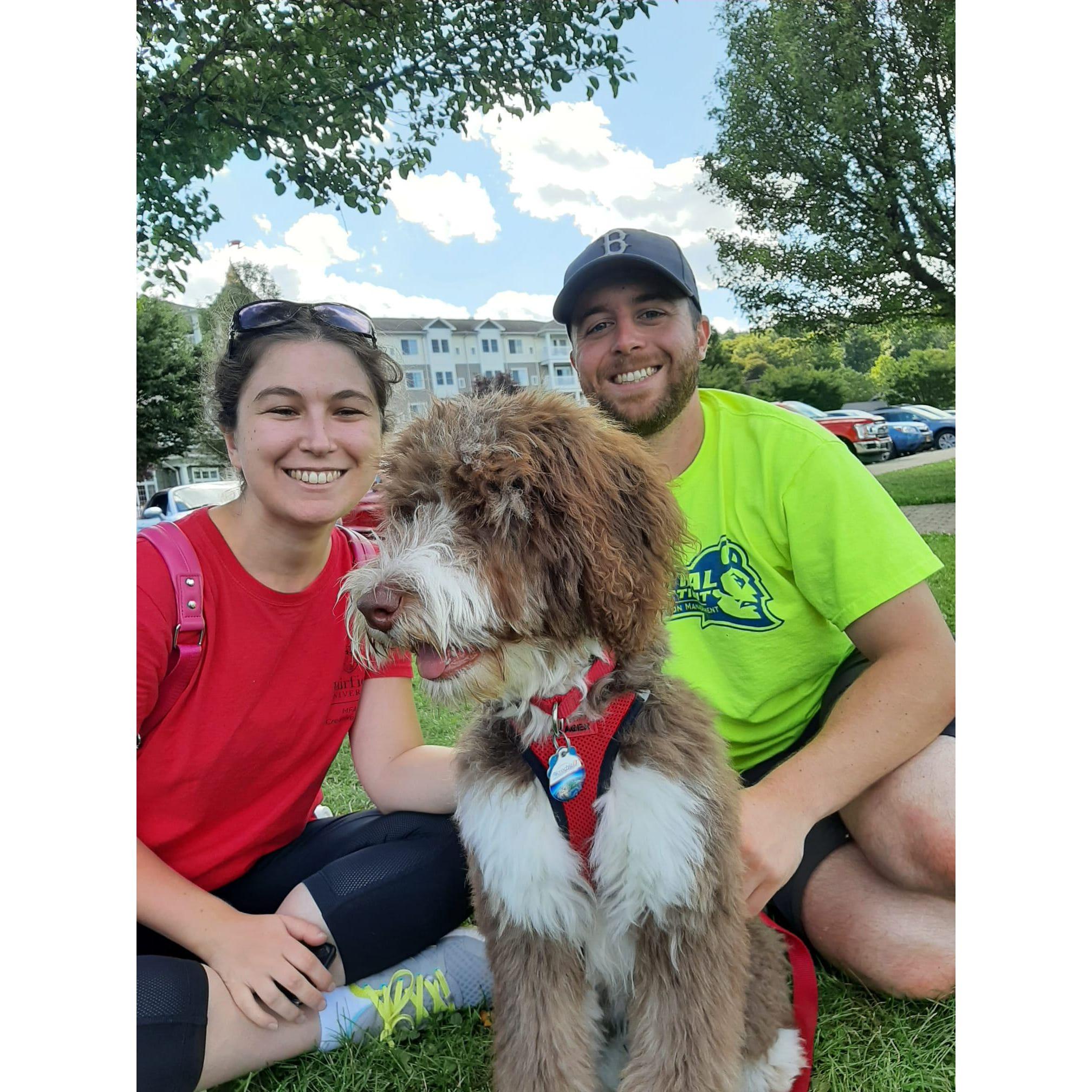 Carlye and Derek with their niece Mellie at Seneca Harbor Park 2021
