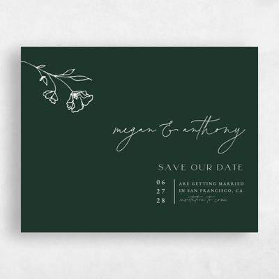 Dark Forest, Green Wedding Save the Date - Varnell Landscape