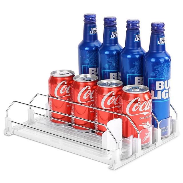 BingoHive Automatic Soda Can Organizer for Refrigerator Can Dispenser for Beer Soda Seltzer Drink Pop Can Holder Self-Pushing Drink Organizer for Fridge Storage 12 cans of 11.15oz 12oz 16oz 16.9oz