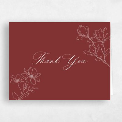 Currant Red Wedding Thank You - Magnolia Landscape