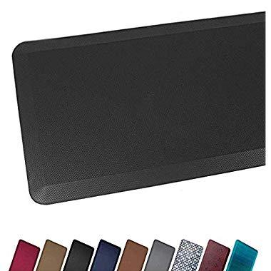 Anti Fatigue Comfort Floor Mat By Sky Mats -Commercial Grade Quality Perfect for Standup Desks, Kitchens, and Garages - Relieves Foot, Knee, and Back Pain (20x32x3/4-Inch, Midnight Black)