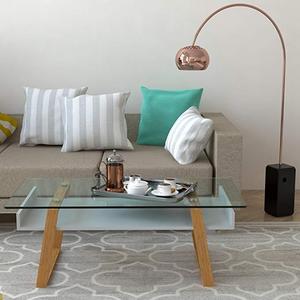 Glass-topped coffee table