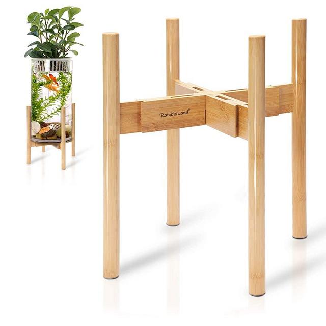 RainbleLand - Indoor Plant Stand - Adjustable Tall Plant Stand - Indoor Planter Stand - Mid Century Modern Plant Stands Indoor- Corner Plant Holder for Pot- Fits 8" to 12" Pot Stand (No Pot Included)