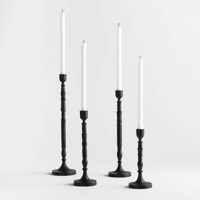 Astryd Black Metal Taper Candle Holders, Set of 4