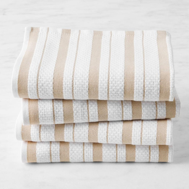 Williams Sonoma Classic Stripe Towels, Set of 8, Khaki