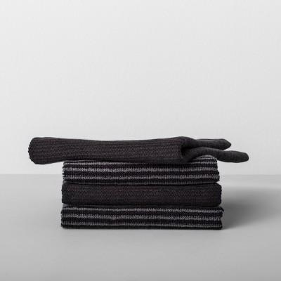 4pk Striped Barmop Towels Black - Made By Design™