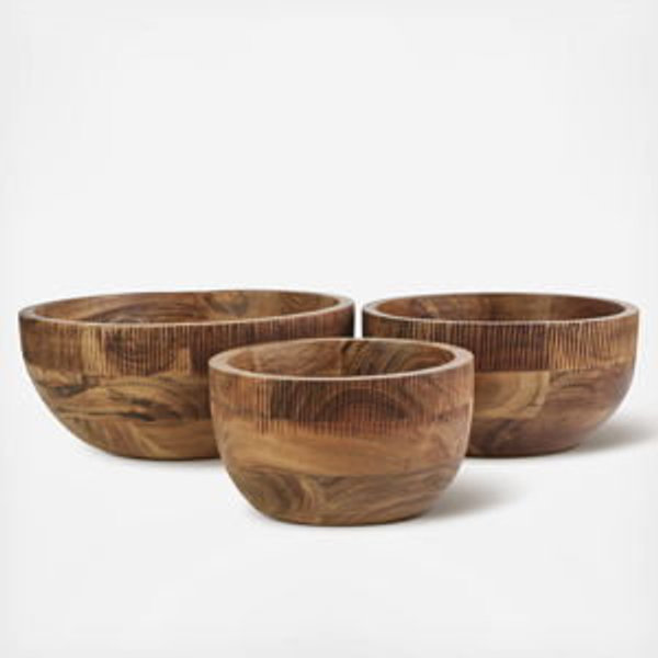 Fitz & Floyd Caleb 3-Piece Acacia Wood Serving Bowl Set