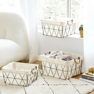 3-Piece Lined Tapered Storage Bin Set