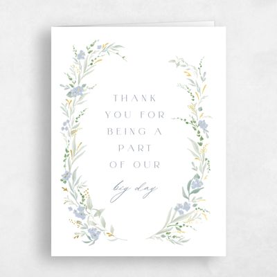 Dusty Blue Wedding Thank You - Darcy Portrait Foil