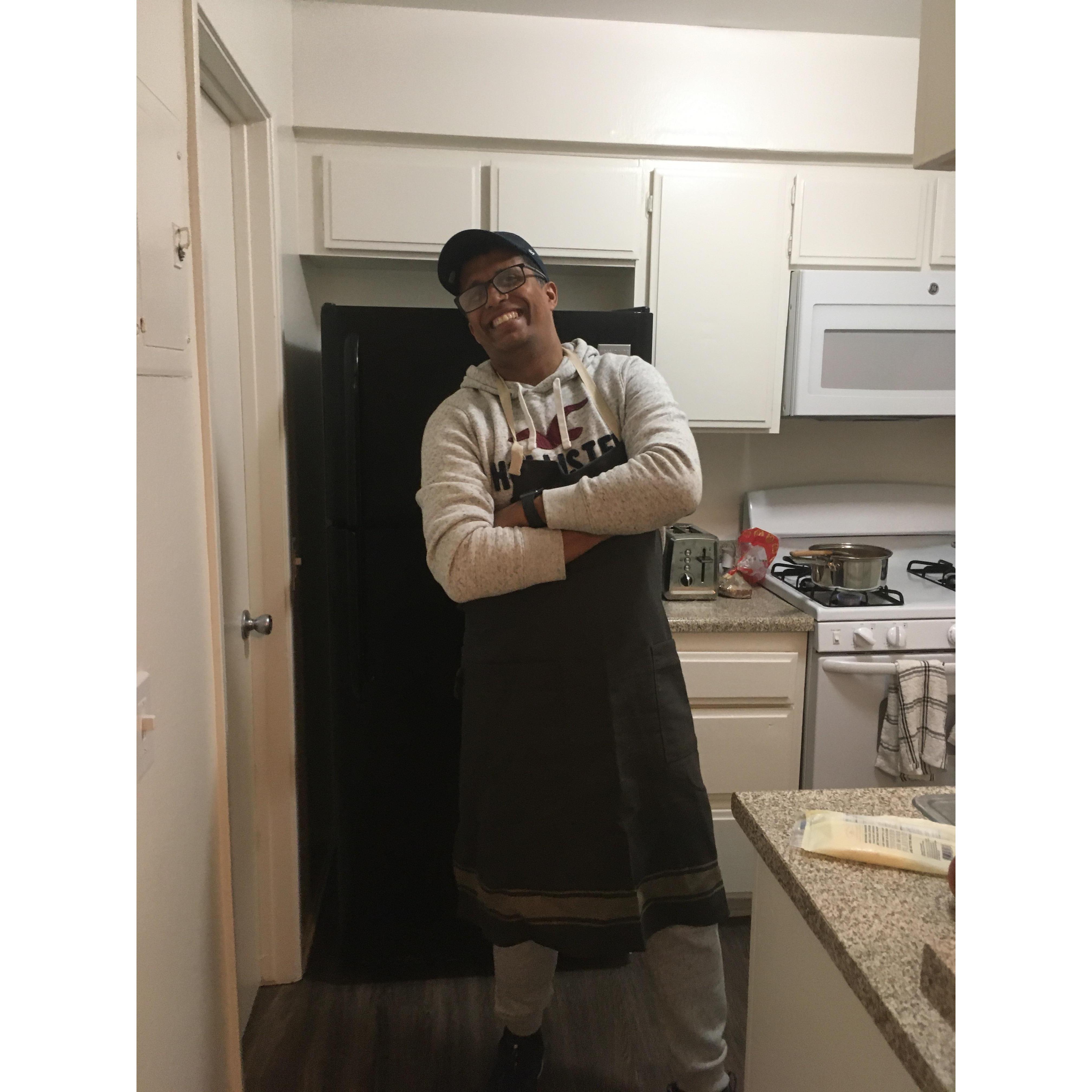 The first time he made Lisa his amazing bolognese and pasta. He's awesome in the kitchen!