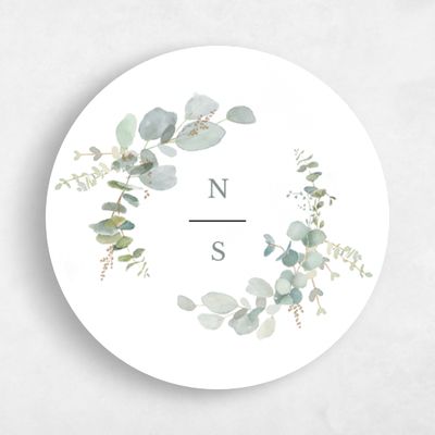 White Wedding Sticker - Verde