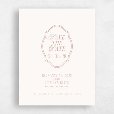 Beige Simple Wedding Save the Date - Kotor Portrait