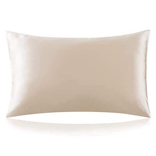 ZIMASILK 100% Mulberry Silk Pillowcase for Hair and Skin Health,Both Sides 19 Momme Silk,1pc (King 20''x36'',Beige)