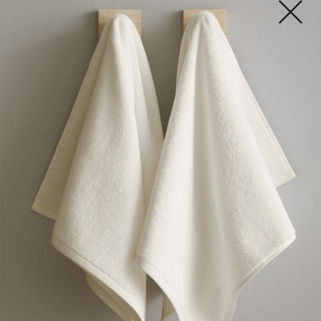Turkish Ribbed Quick Dry Hand Towel (Set of 2) in Ivory