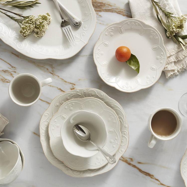 Lenox, French Perle 12-Piece Plate & Mug Dinnerware Set, Service