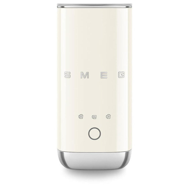 SMEG MFF02 Retro Style Mini Electric Milk Frother – Automatic Hot and Cold Foam Maker for Cappuccino, Latte & Specialty Coffee, 500W One-Button Operation, Compact Design Coffee Accessory-Cream