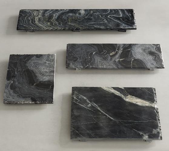 Raw Edge Marble Cheese Board - Black