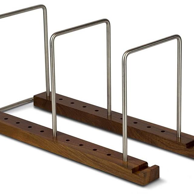 Optage Audio Record Collection Holder | 75 Album Adjustable 2 Section Vinyl LP Storage | Now-Playing Display Stand | Sleek Minimalist Design | Solid Walnut & Stainless Steel | Forward or Side Facing