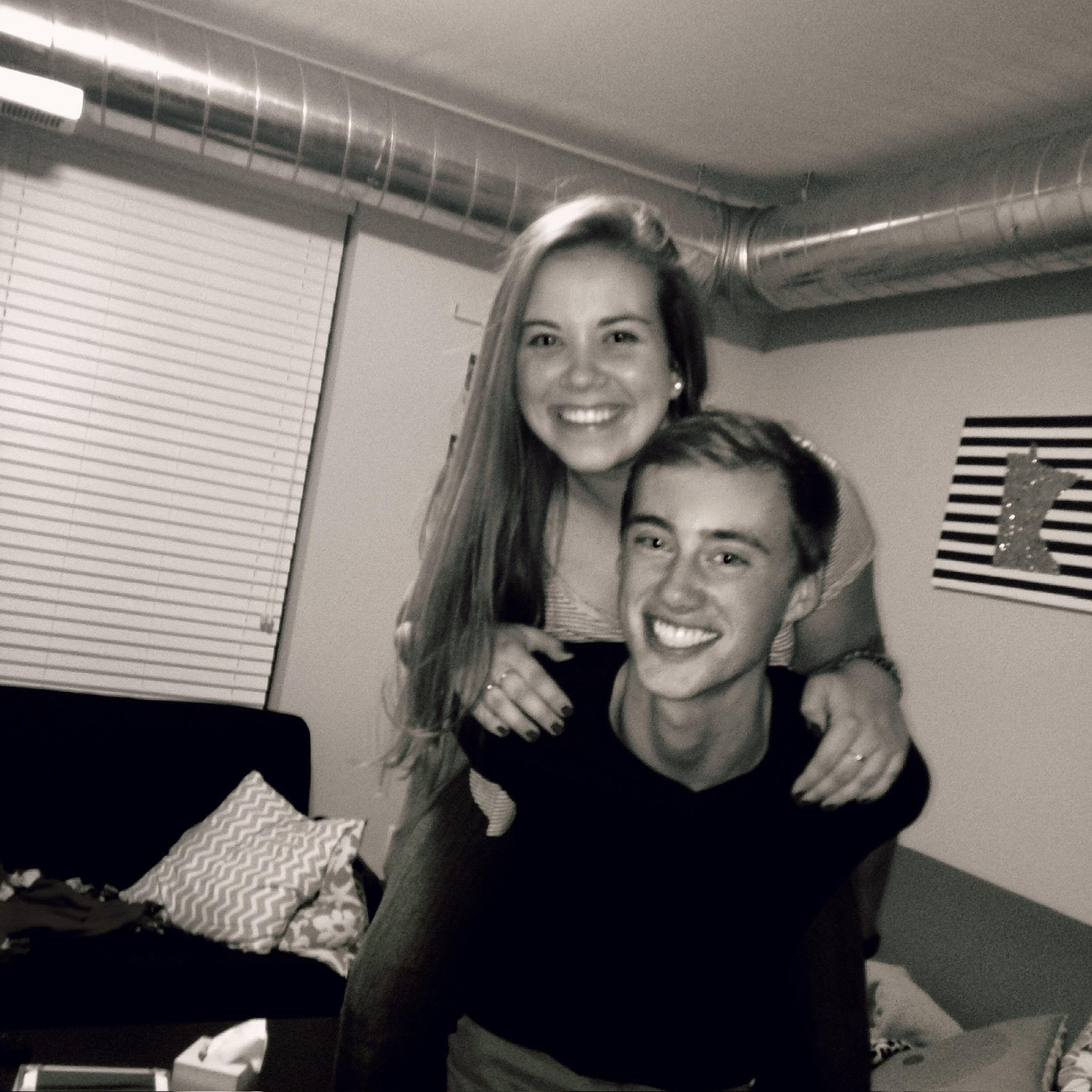 Annie visiting Blake at the U - 2014