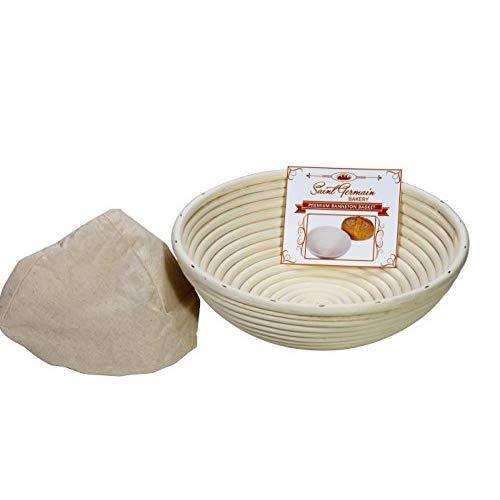 10 Inch Premium Round Bread Banneton Basket with Liner - Perfect Brotform Proofing Basket for Making Beautiful Bread