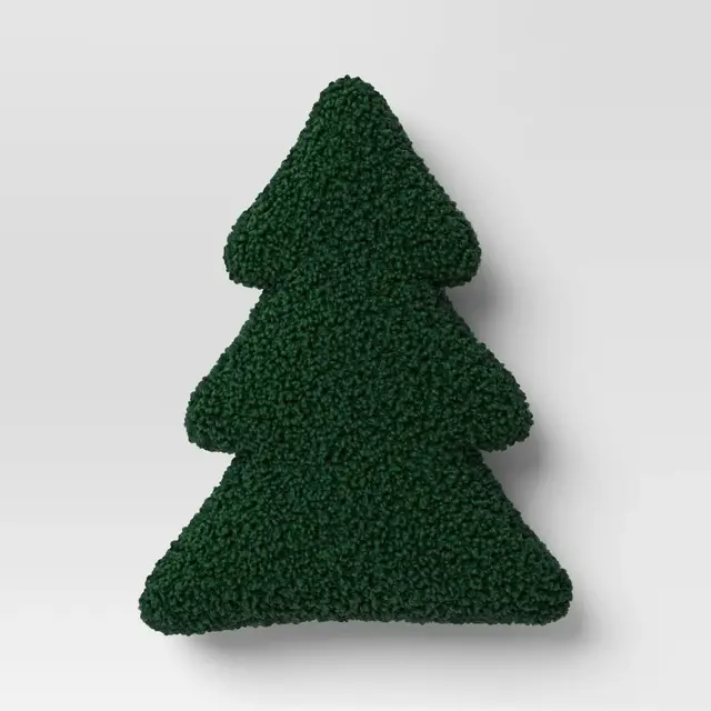 Teddy Boucle Tree Throw Pillow Green - Threshold™