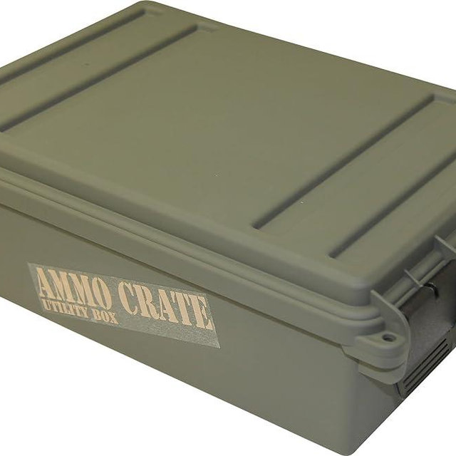 MTM ACR4-18 Ammo Crate Utility Box-Carry up to 65lbs of gear-Stackable design, double padlock for security - Water-resistant O-ring seal - Army Green