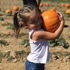 When we took Elexis to the pumpkin patch. (: