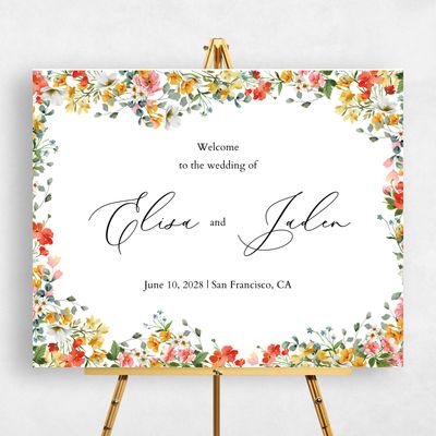 White Wedding Sign - Pourpier Landscape