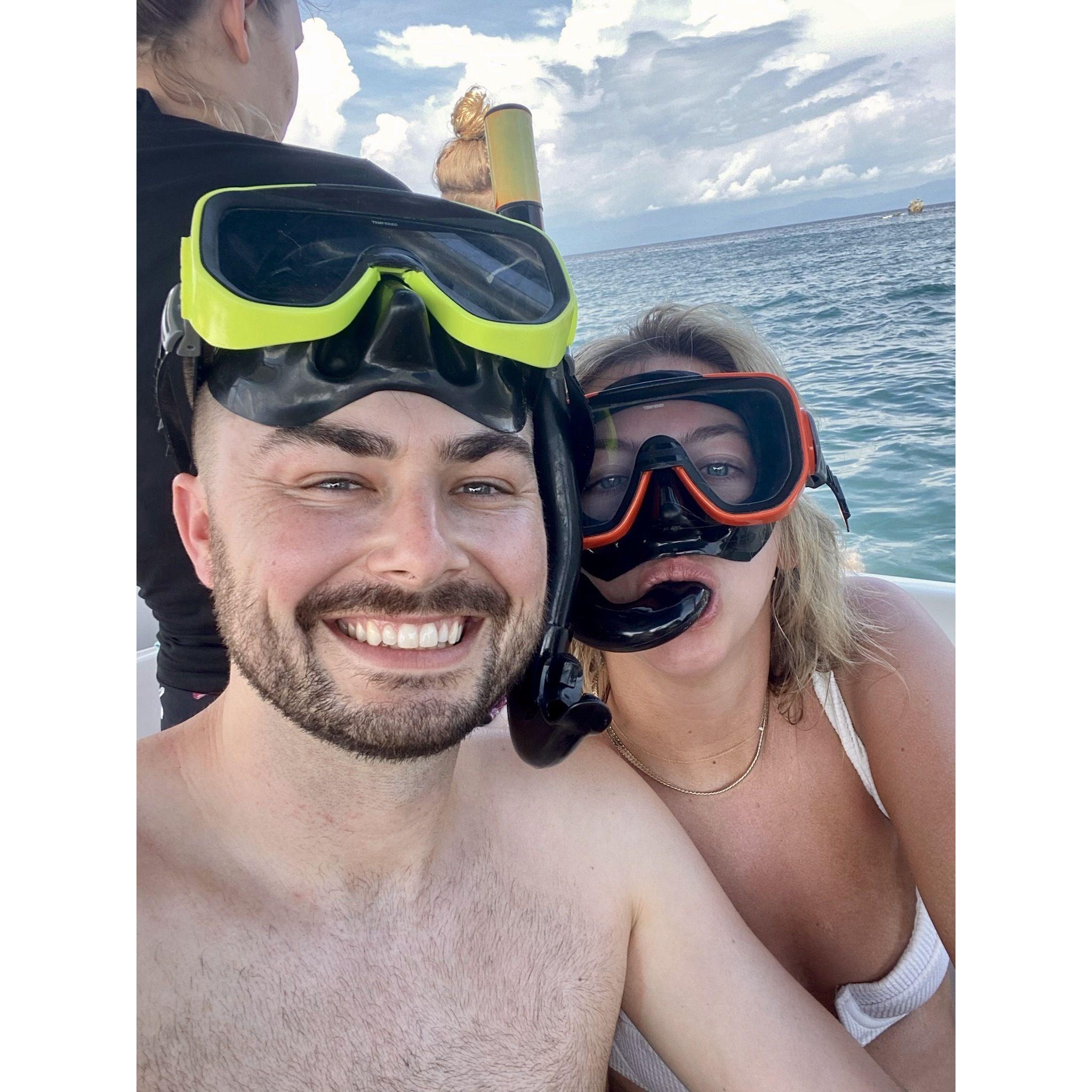 Right before we spotted a mom humpback whale teaching her baby how to breathe!!