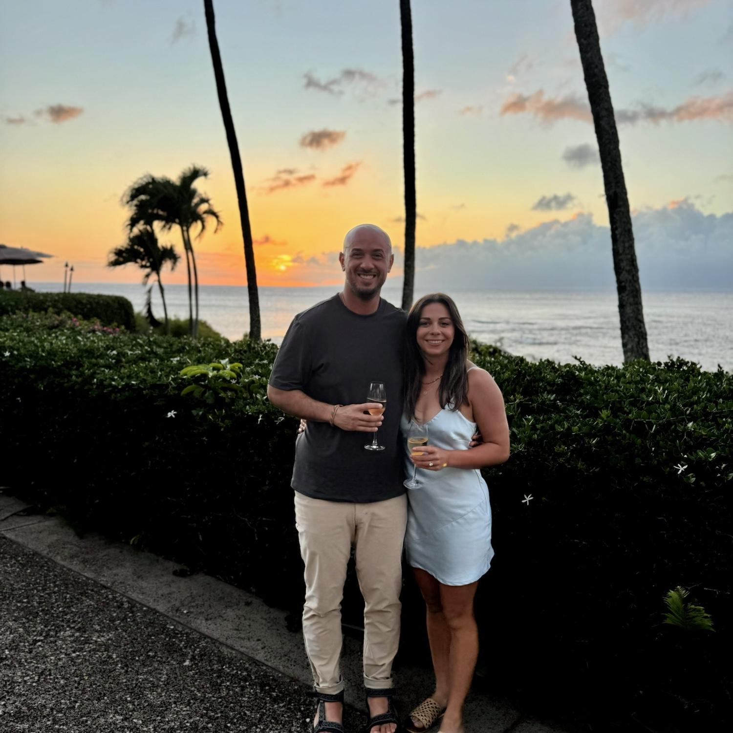 Before our incredible dinner at Merriman's on Maui