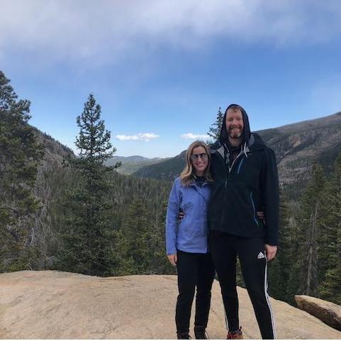 At the top of our hike in the Rocky Mountains outside of Boulder, Colorado.