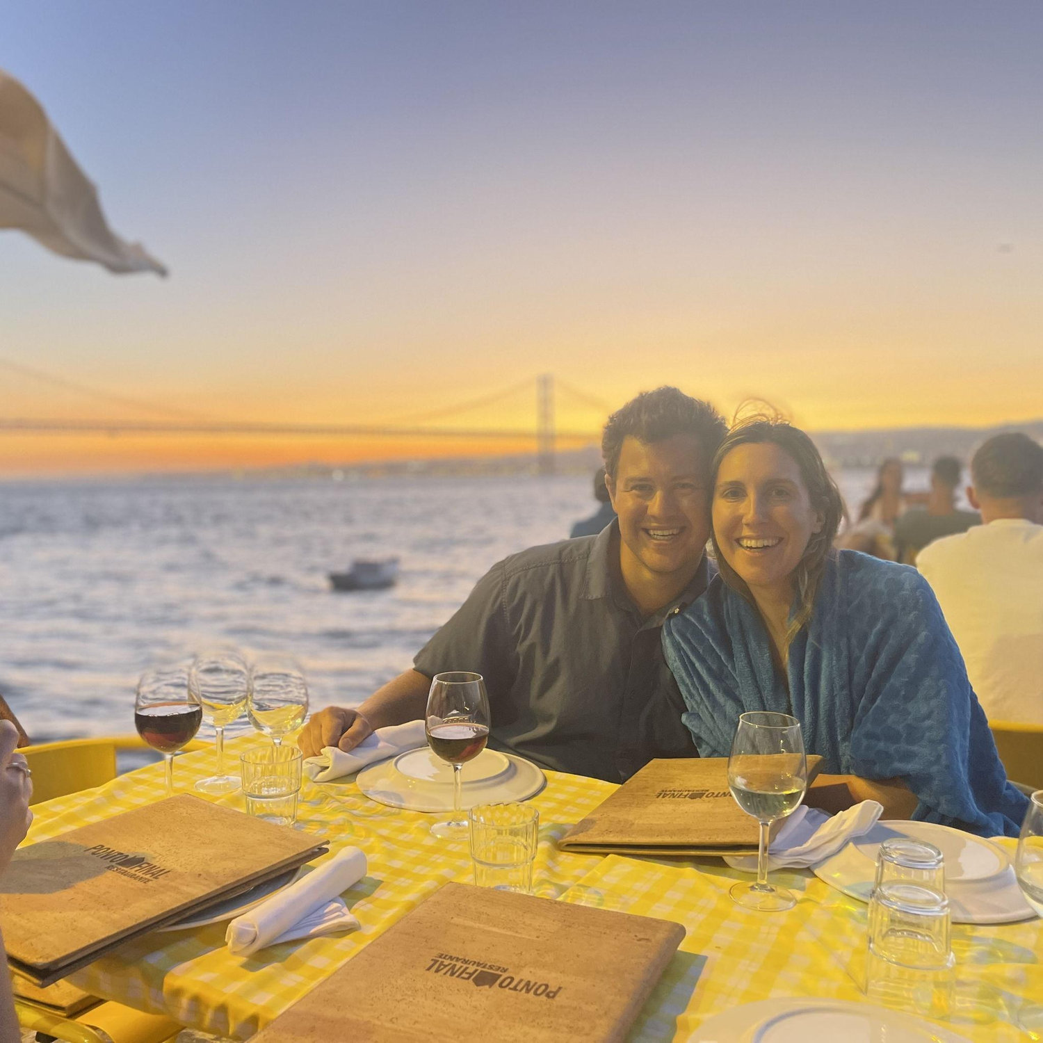 A night in Lisbon with friends at the best restaurant. Also, our first international trip together.
