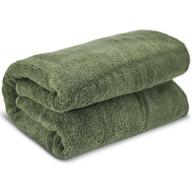 Towel Bazaar 100% Turkish Cotton Multipurpose Towels-Large Bath Sheet/Beach Towel/Bath Towel, Eco-Friendly (Oversized 40x80 inches, Moss Green)