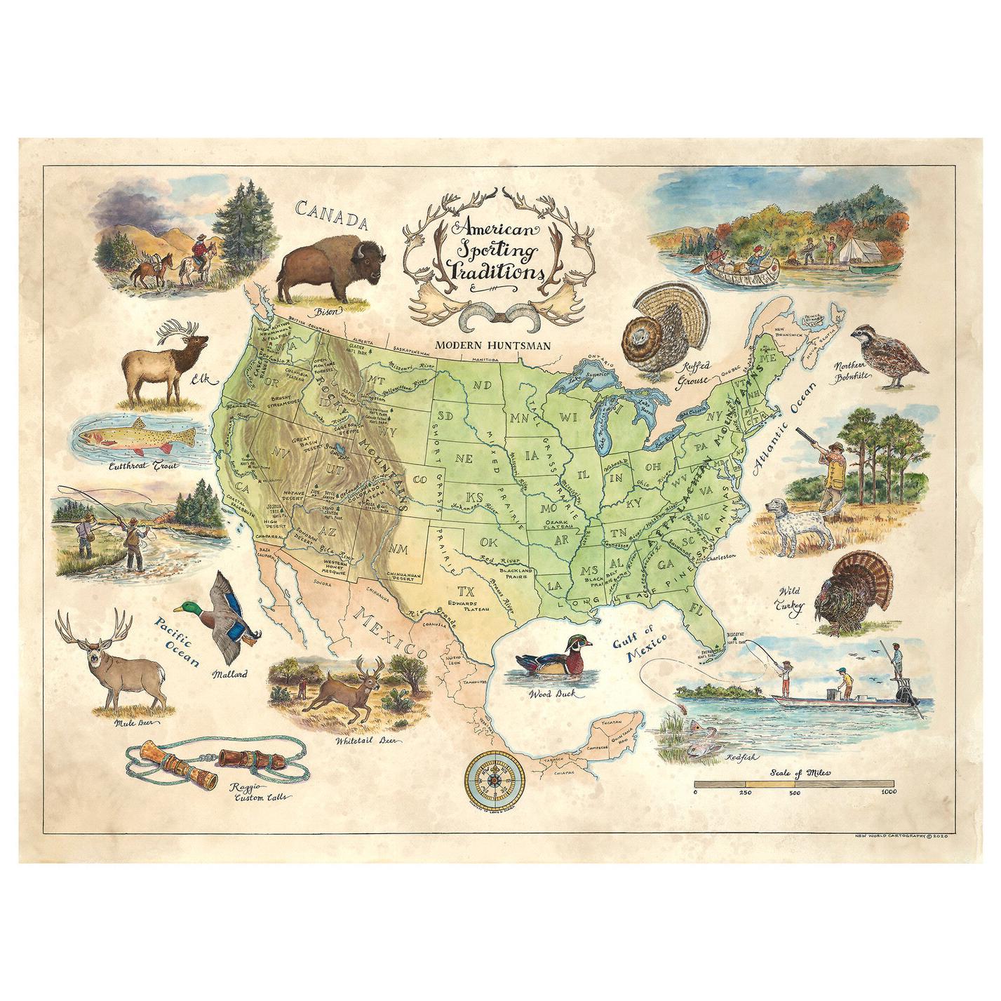 Sporting Traditions Map - Modern Huntsman