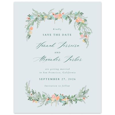 Ice, Blue Wedding Digital Save the Date - Dinan Portrait