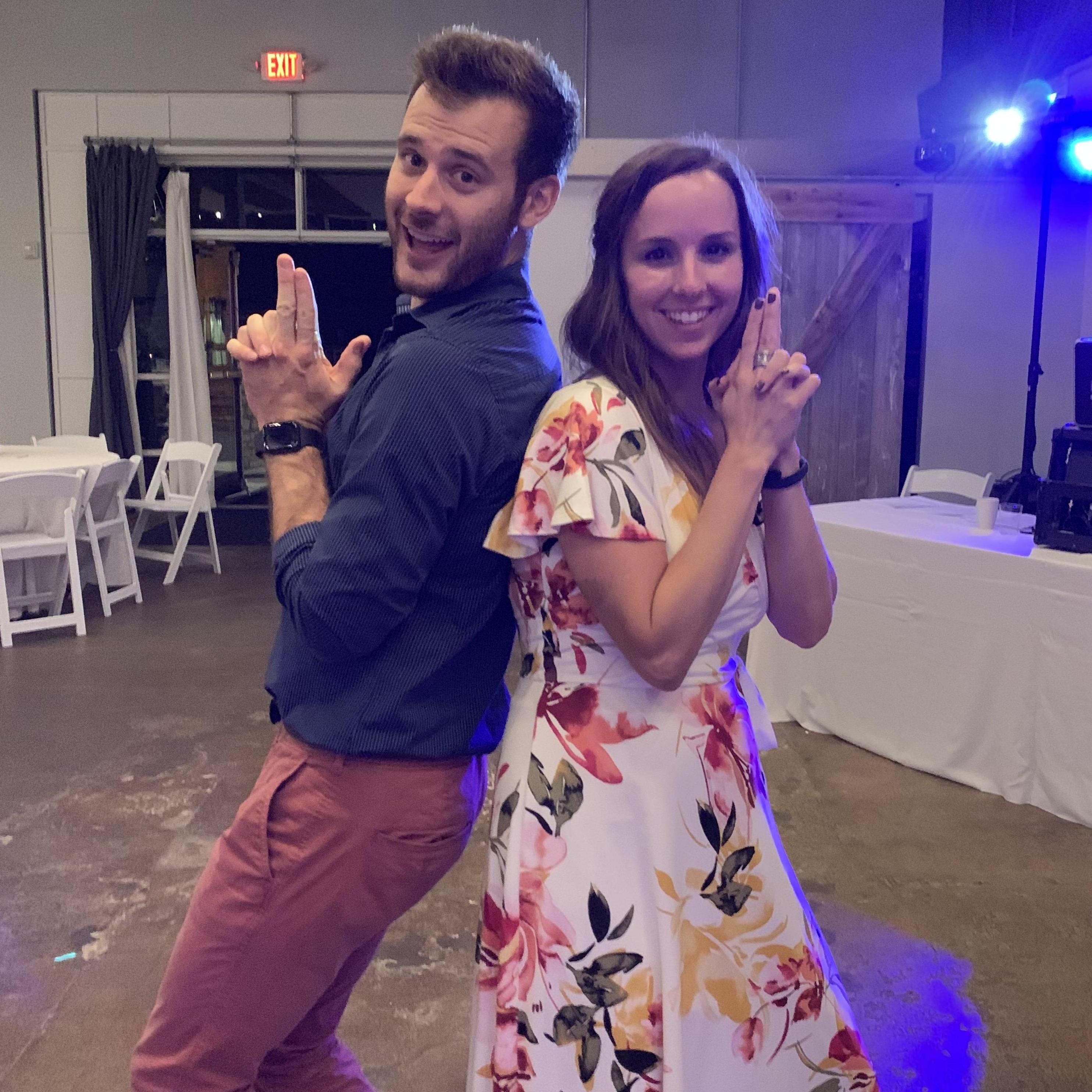 We've got each other's back -- at Liz and JJ's wedding.